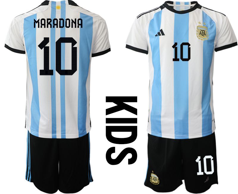 Youth 2022 World Cup National Team Argentina home white #10 Soccer Jerseys1